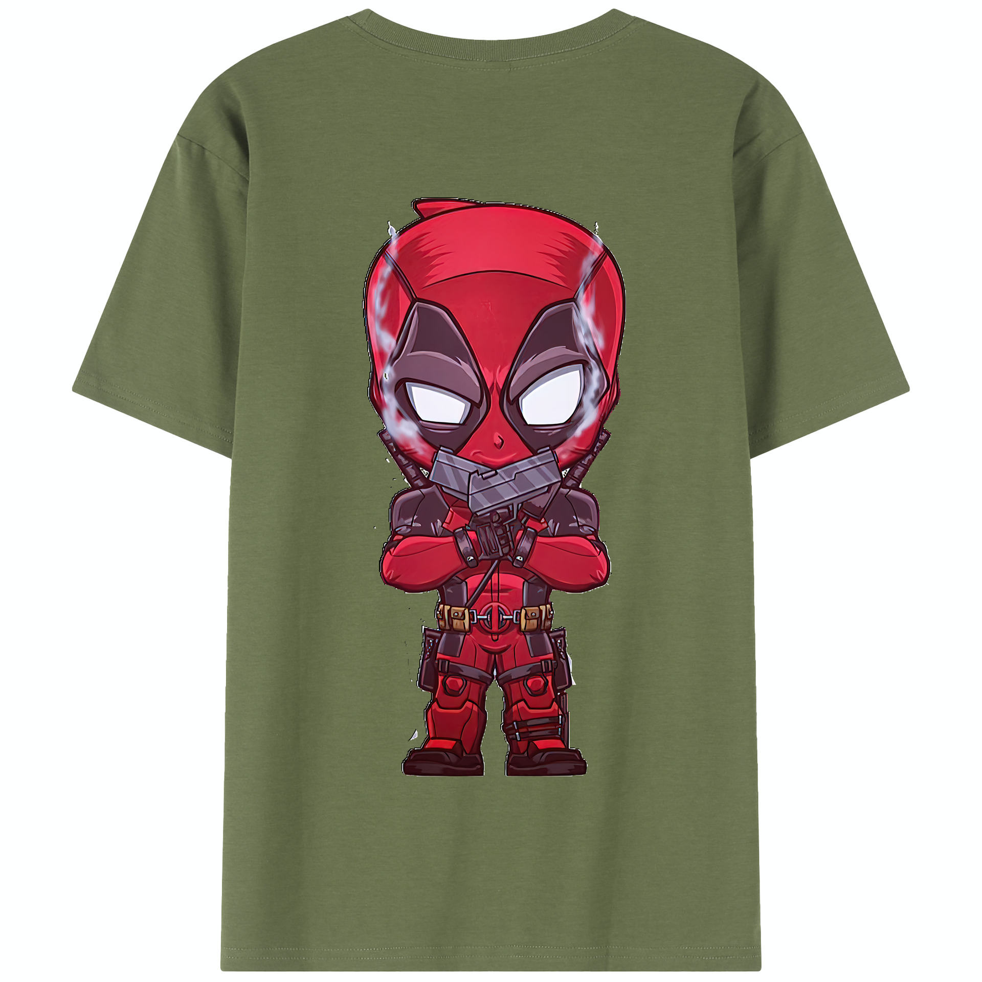 （画像用） Deadpool デッドプール 綿100％半袖Tシャツ（背面プリント）